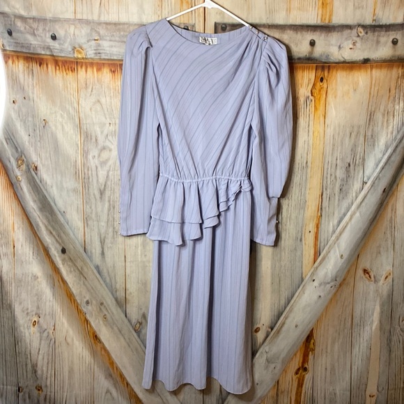 Charlee Allison Vintage Long Sleeve Peplum Ruffle Dress - Picture 2 of 6